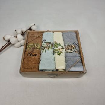 Набір махрових рушників Nilteks 4 шт Natural Olive