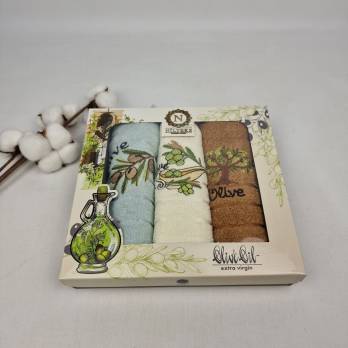 Набір махрових рушників Juanna 3 шт Silvery Box Olive