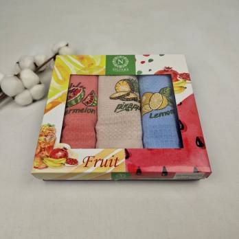 Набір вафельних рушників Nilteks 3 шт Packaging Fruit