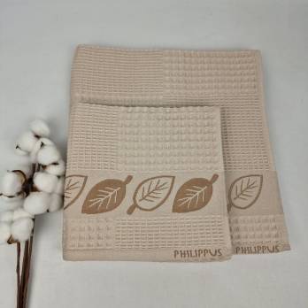 Набір рушників Philippus Prime Cotton 2 шт Life Waffle Бежевий (A466)