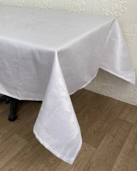 Скатертина Masali тефлон 160x260 Model 509 White - Уцінений товар 1