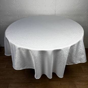 Скатертина жакардова круг 160 см Cream