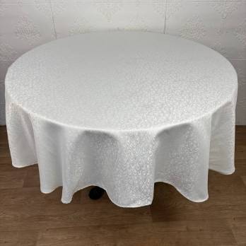 Скатертина жакардова круг 160 см Ivory
