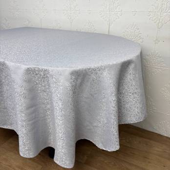 Скатертина жакардова 160х220 см oval Grey