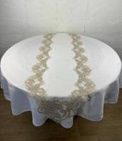 Доріжка Acme з мереживом 45*140 Lotus Krem-Kahve