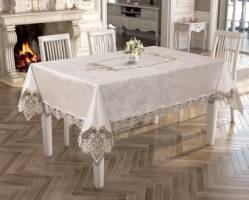 Скатертина Велюр Acme Tekstil 140x180 Melisa Krem PVS