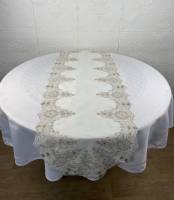 Доріжка Acme з мереживом 45*140 Nur 02 Krem-Kahve