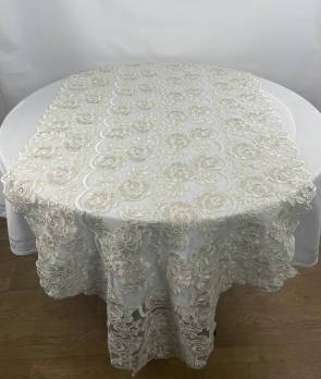Доріжка велюрова Acme з мереживом 70*200 Diva Krem