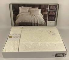 Покривало Moda Box 240х260 з наволочками Miray Krem