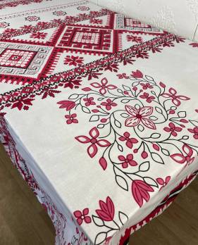 Скатертина Homey Vibe Etno 200x220 Червона