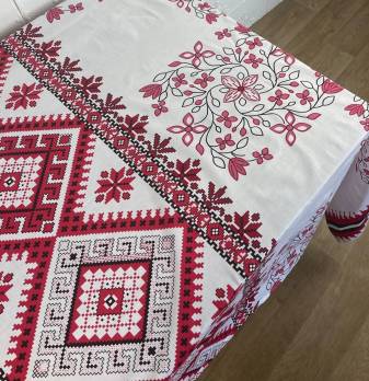 Скатертина Homey Vibe Etno 200x220 Червона