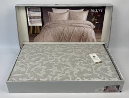 Покривало Moda Box 240х260 з наволочками Selvi Gri - Уцінений товар