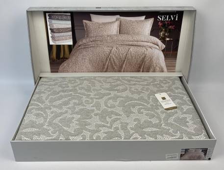 Покривало Moda Box 240х260 з наволочками Selvi Gri - Уцінений товар