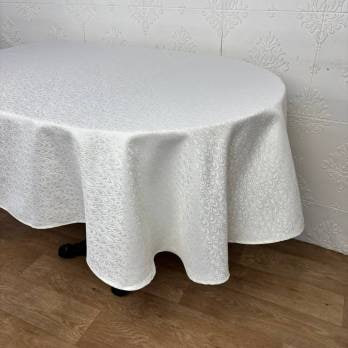 Скатертина жакардова 160х300 см oval Ivory