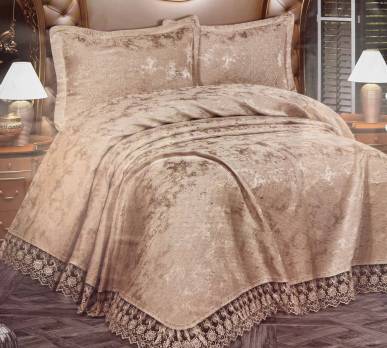 Покривало з наволочками Maison Royale жакард Lena 240х260 Gri
