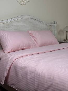 Набір Homey Vibe підковдра 200х220+наволочки 50х70 страйп-сатин Рожевий
