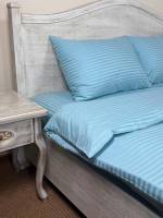 Постільна білизна Homey Vibe 160х220 страйп-сатин Бірюзова