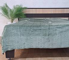 Покривало велюр без упаковки 200х220 Green (1185)-Уцінений товар