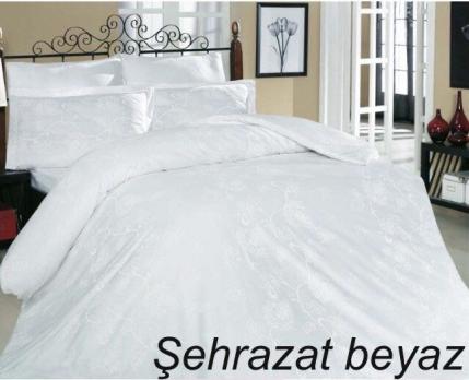 Постельное белье Altinbasak сатин 200x220 Sehrazat beyaz