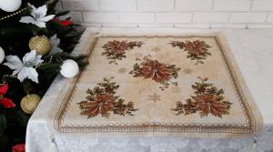 Скатерть новогодняя квадратная гобеленовая Sagol 80х80 ST-161 Sari
