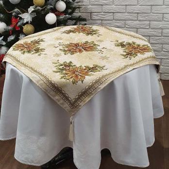 Скатерть новогодняя квадратная гобеленовая Sagol 80х80 ST-161 Sari