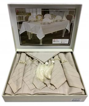 Скатерть Acme Tekstil 160x220 Carmen 14 pcs Capiccino