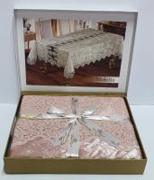 Скатертина велюрова Maison Royale 160x220 Violetta Powder
