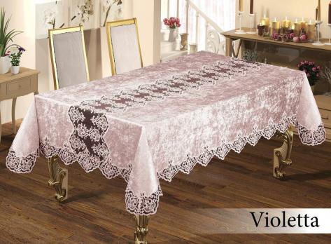 Скатертина велюрова Maison Royale 160x220 Violetta Powder