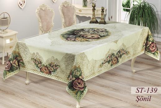 Скатертина велюрова Sagol 140x180 St-139 V-1 Krem