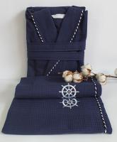 Халат набір чоловічий Maison D'or Marine Navy L (Синій)