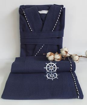 Халат набір чоловічий Maison D'or Marine Navy L (Синій)