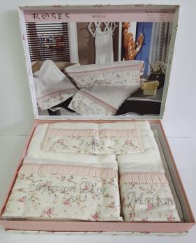 Рушники Maison D'or 3шт Roses Rose Color Ecru