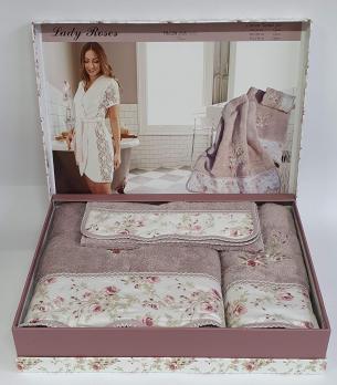 Рушники Maison D'or 3шт Lady Roses Dark Lilac