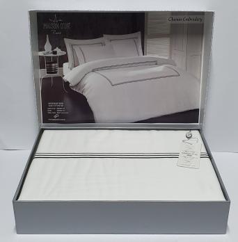 Постельное белье Maison D'or сатин 200х220 Chemin Embrodery White