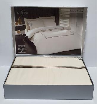 Постельное белье Maison D'or сатин 200х220 Chemin Embrodery Ecru
