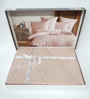 Постельное белье Saheser Jacquard Vip Satin 200X220 Rosella Gul/Pudra