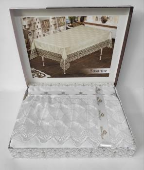 Скатертина з мереживом Maison Royale 160x220 ovale Susanne White