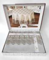 Скатерть с кружевом Maison Royale 160 круг Susanne Grey