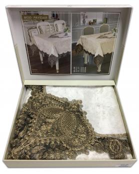 Скатерть Велюр Acme Tekstil 110x160 Payidar Krem-Gold