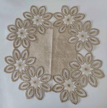 Серветка велюрова Acme з мереживом 45 * 45 Daisy Cappicino