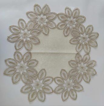 Серветка велюрова Acme з мереживом 45 * 45 Daisy Krem