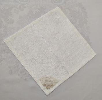 Серветка велюрова Acme з мереживом 35 * 35 Damla Krem
