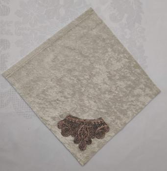 Салфетка велюровая Acme с кружевом 35*35 Payidar Cappicino