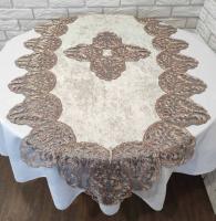 Дорожка велюровая Acme с кружевом 70*160 Harem Cappicino
