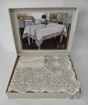 Скатерть Велюр Acme Tekstil 160x300 Charment Krem