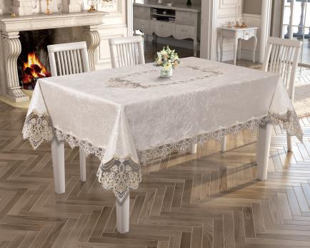 Скатертина Велюр Acme Tekstil 160x260 Melisa Krem