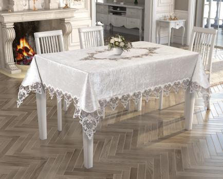 Скатертина Велюр Acme Tekstil 160x300 Kyrien Krem