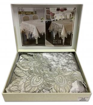 Скатертина Велюр Acme Tekstil 110x160 Cinar Silver