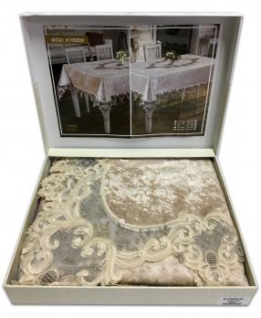 Скатертина Велюр Acme Tekstil 110x160 Kyrien Cappicino