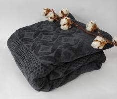 Махровая Простынь Евро АЕ Cotton 220Х240 см антрацит